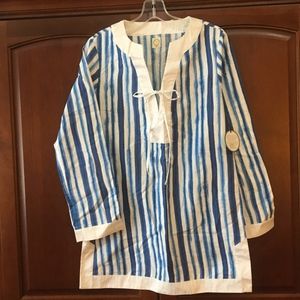 MOTT50 Blue & White Striped Tunic UPF 50 NWT $128
